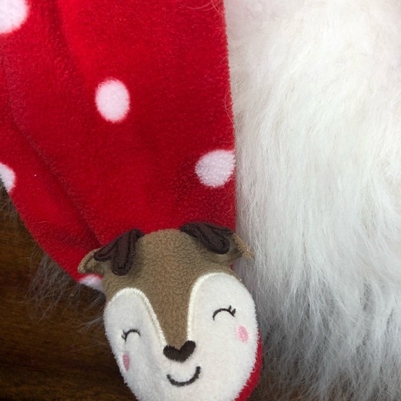 Christmas onesie footie button up pjs with deer. - Picture 5 of 15